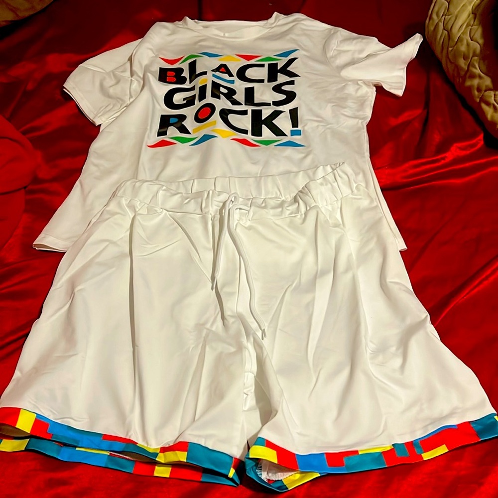 It’s two pieces short set black Girl Rock
